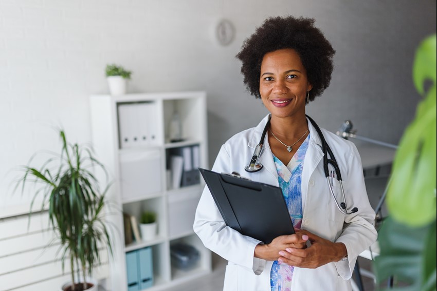 BIPOC doctor in office